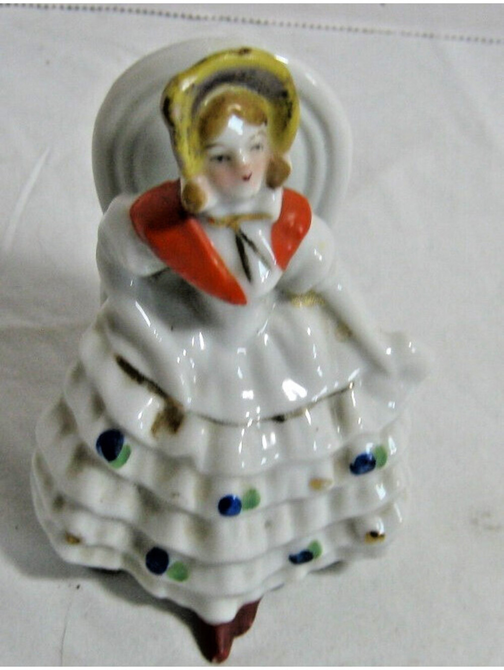 VTG  Porcelain Miniature Victorian Lady Sitting in Chair Figurine 3” Japan